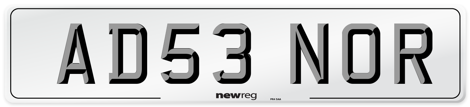 AD53 NOR Number Plate from New Reg